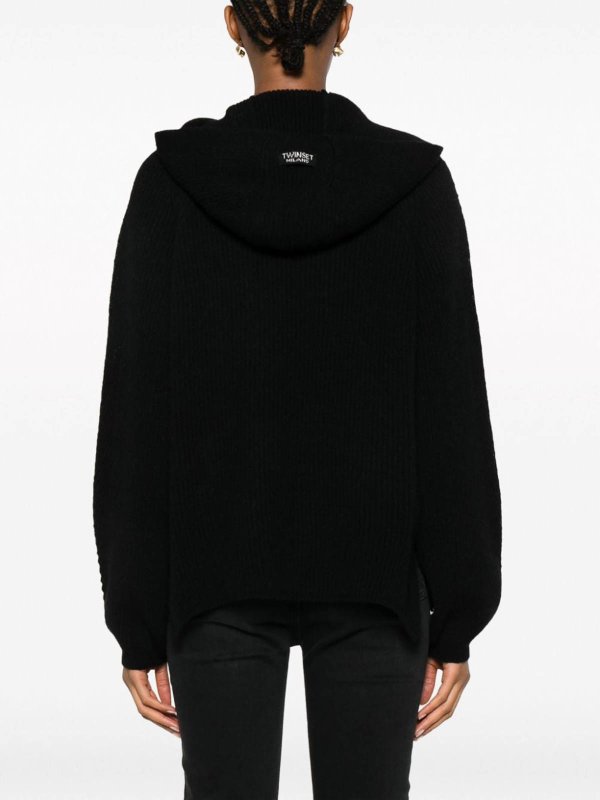 The Best Shops TWINSET: Strickpullover mit Rundhalsausschnitt - Rundhalspullover - Schwarz