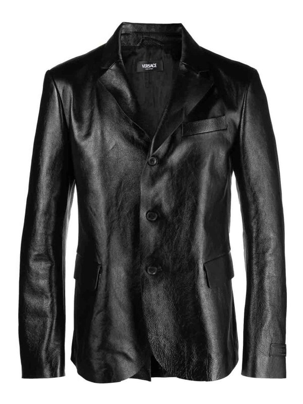 VERSACE: casual jackets - Leather jacket