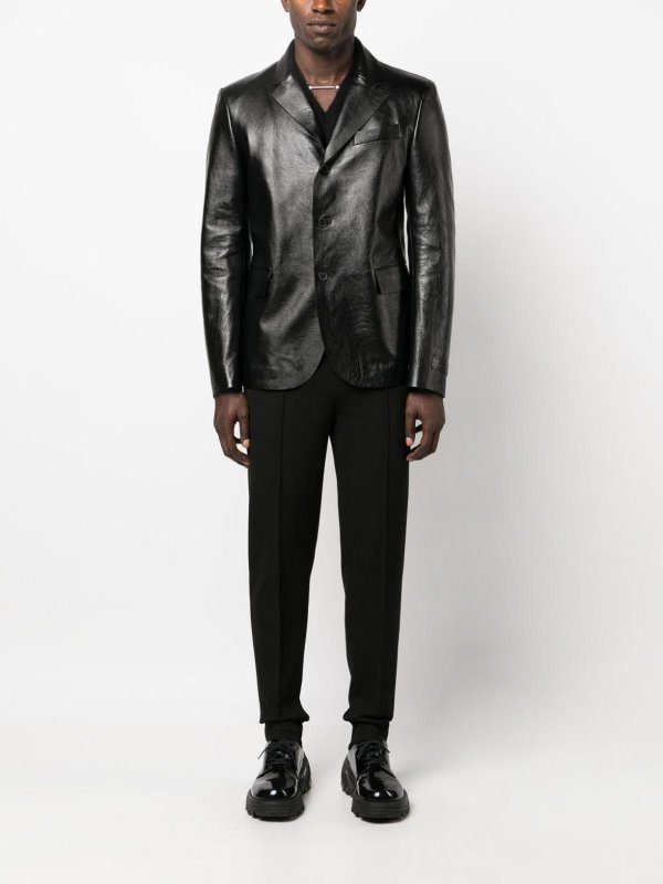 VERSACE: casual jackets online - Leather jacket