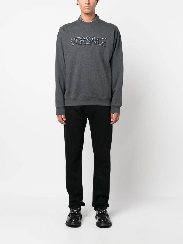 VERSACE: Sweatshirts & Sweaters online - `versace embroidery` sweatshirt