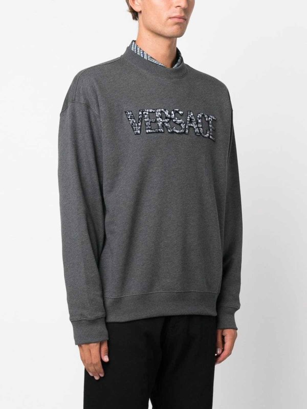 The Best Shops VERSACE: Sweatshirts & Sweaters - `versace embroidery` sweatshirt
