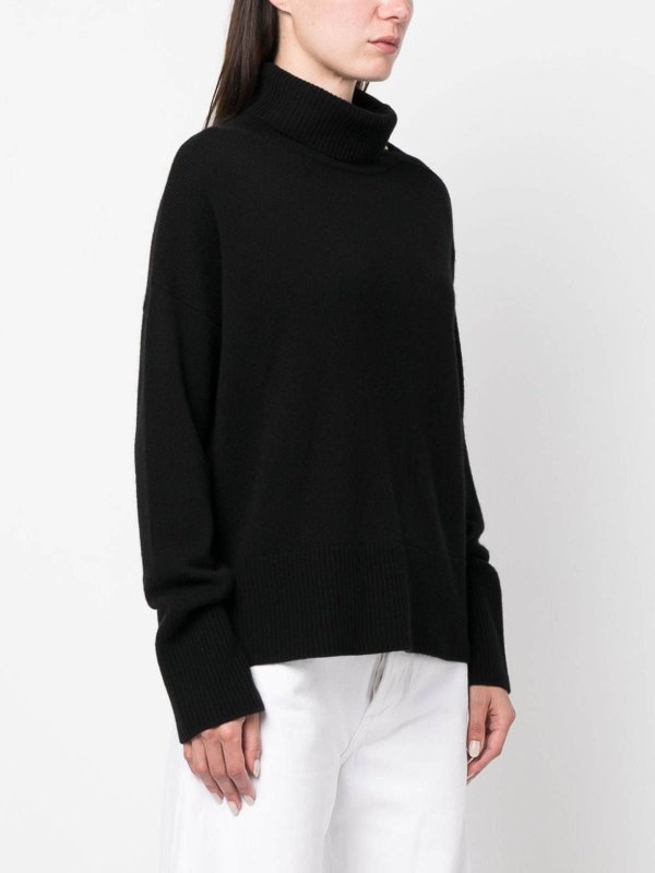 The Best Shops WILD CASHMERE: Strickpullover mit Rundhalsausschnitt - Rundhalspullover - Schwarz