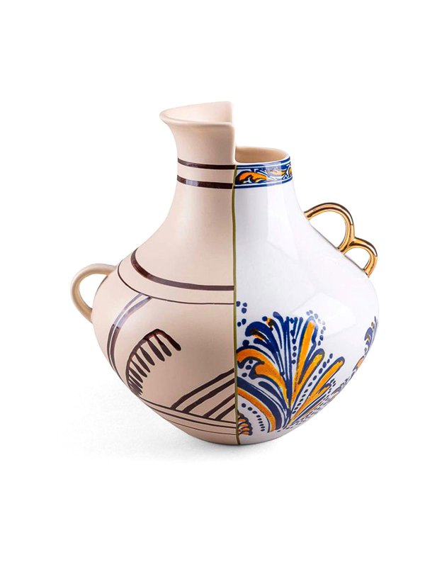 SELETTI: homeware - Hybrid porcelain vase 22,5 x 25 cm