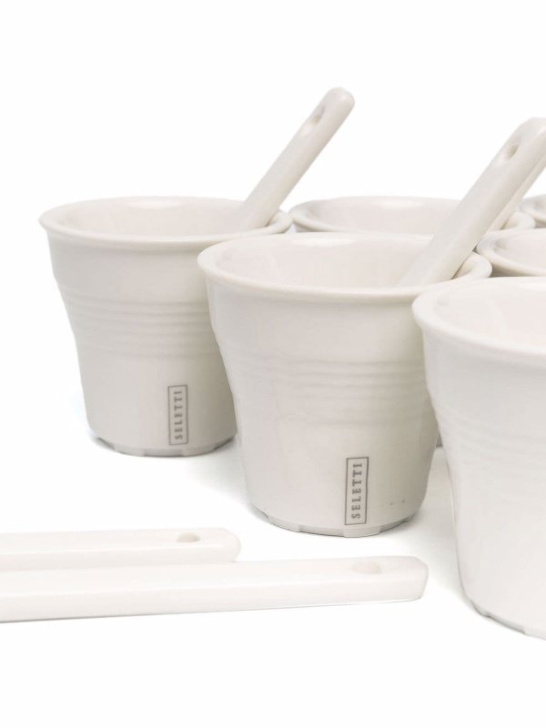 The Best Shops SELETTI: homeware - Set: 6 coffee cups+ stirrers+1 porcelain tray