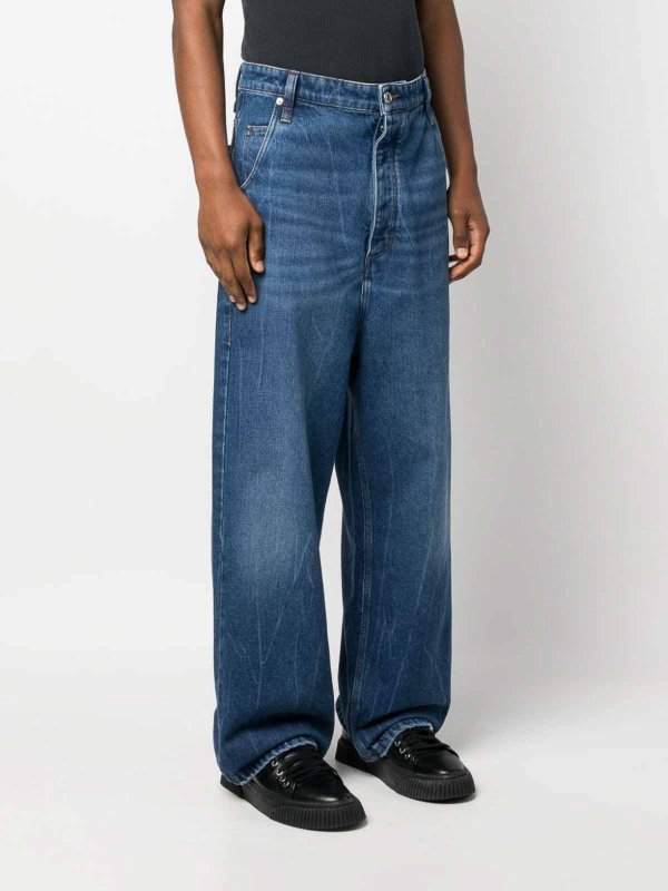 The Best Shops AMI PARIS: bootcut jeans - logo-patch wide-leg jeans