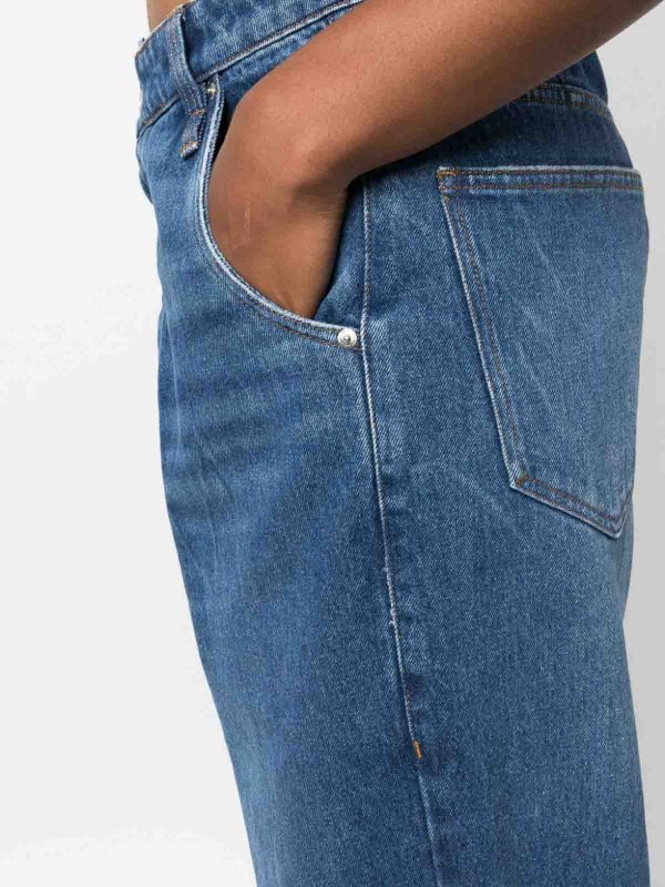 AMI PARIS buy online logo-patch wide-leg jeans