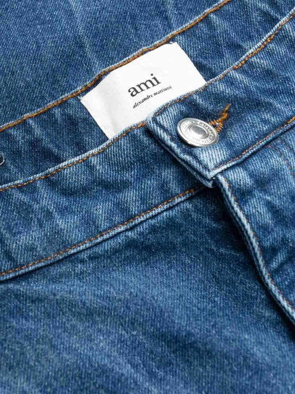The Best Shops AMI PARIS: logo-patch wide-leg jeans