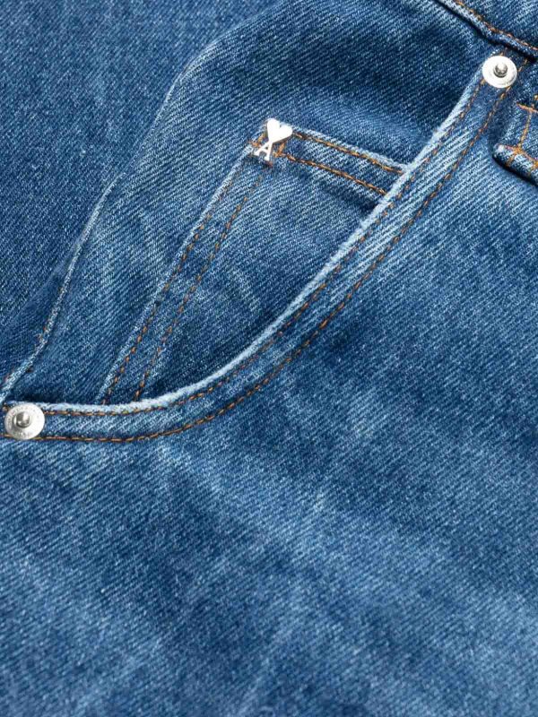 bootcut jeans shop online logo-patch wide-leg jeans