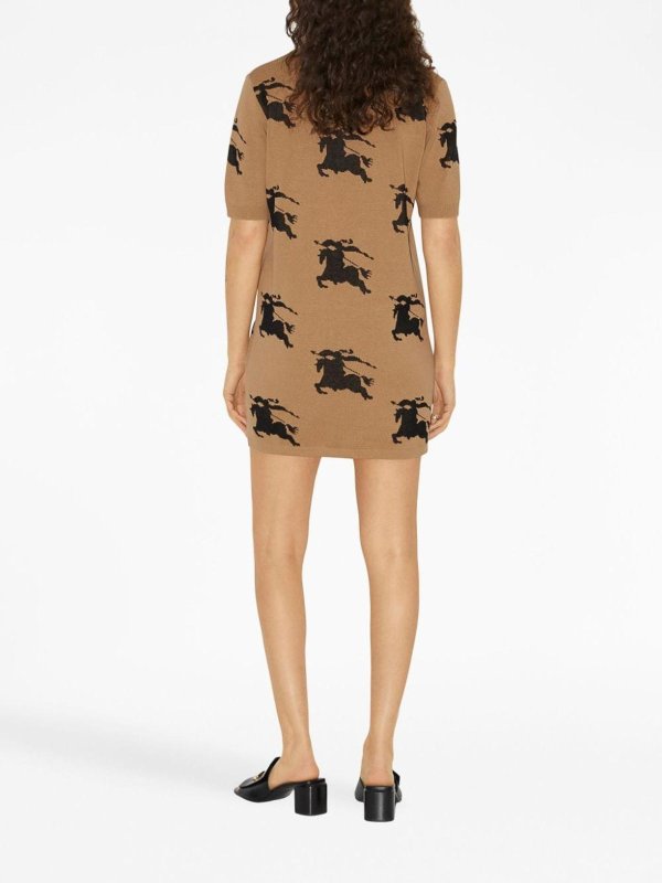 The Best Shops BURBERRY: knee length dresses - ekd-print jacquard shirt dress