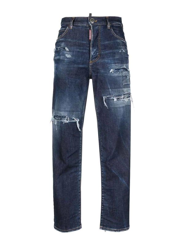 DSQUARED2: bootcut jeans - distressed-effect high-waisted jeans