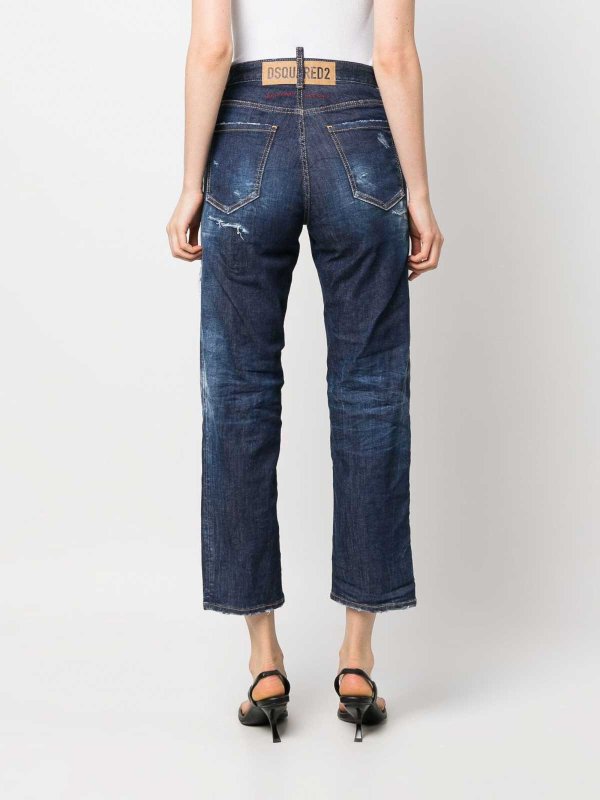 The Best Shops DSQUARED2: bootcut jeans - distressed-effect high-waisted jeans
