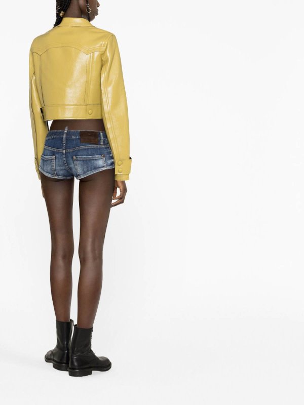 The Best Shops DSQUARED2: Trousers Shorts - logo-patch denim shorts