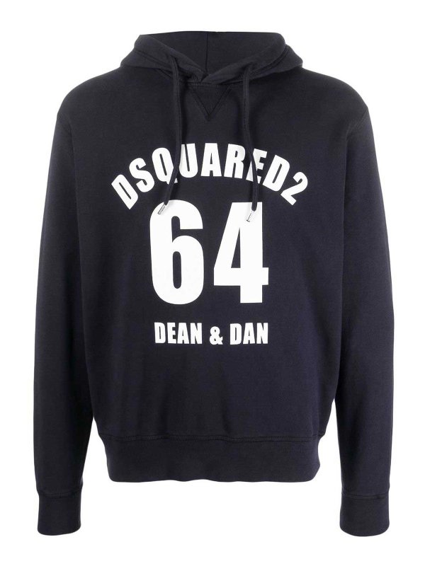 DSQUARED2: Sweatshirts & Sweaters - logo-print cotton hoodie