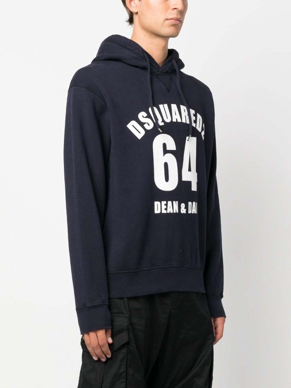 The Best Shops DSQUARED2: Sweatshirts & Sweaters - logo-print cotton hoodie