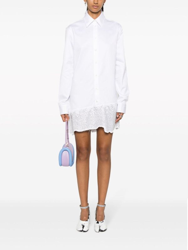 J.W. ANDERSON: Robe longueur genou online - Robe Au Genou - Blanc