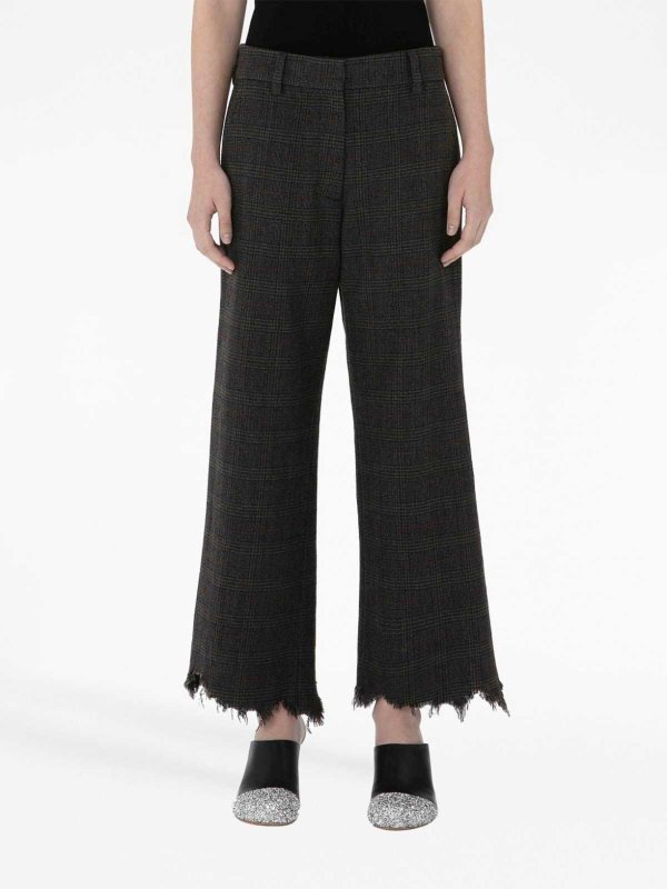 The Best Shops J.W. ANDERSON: casual trousers - istressed-effect straight-leg trousers