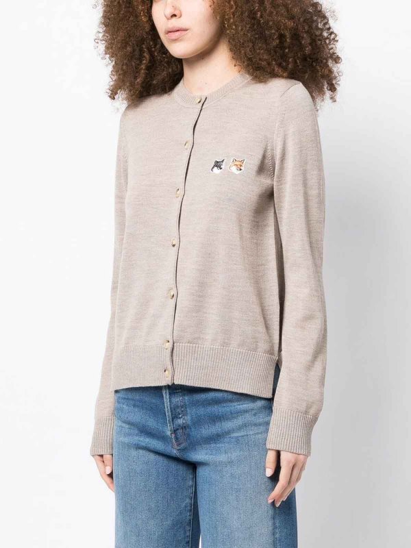 カーディガン - ベージュ shop online: MAISON KITSUNÉ