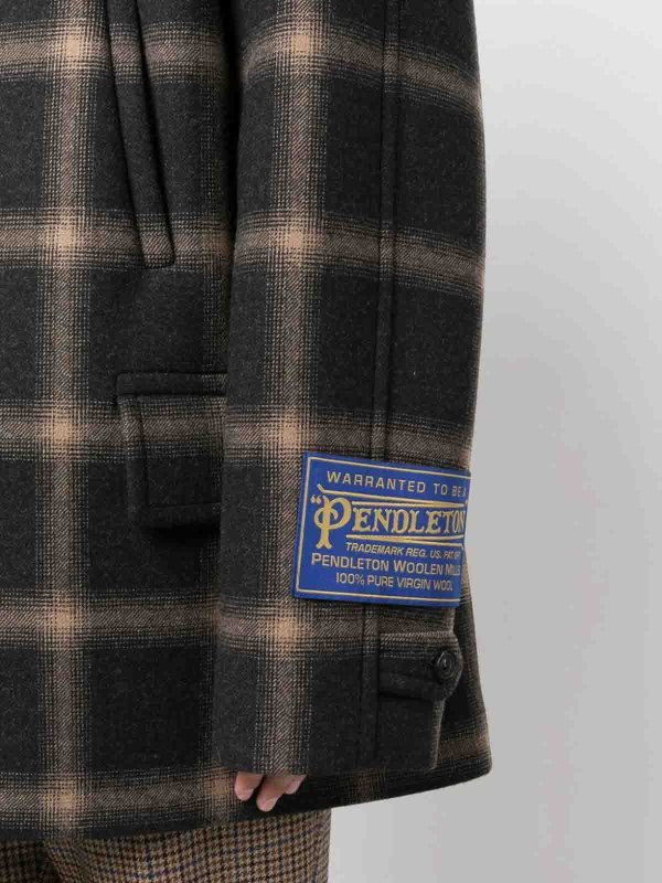 Maison Margiela buy online check-pattern wool coat