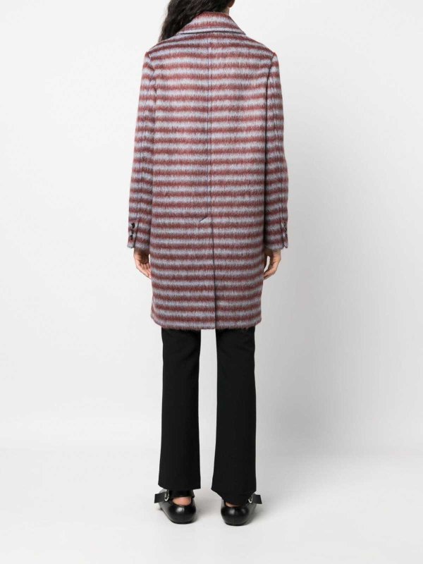 The Best Shops Marni: short coats - brushed striped single-breasted coat