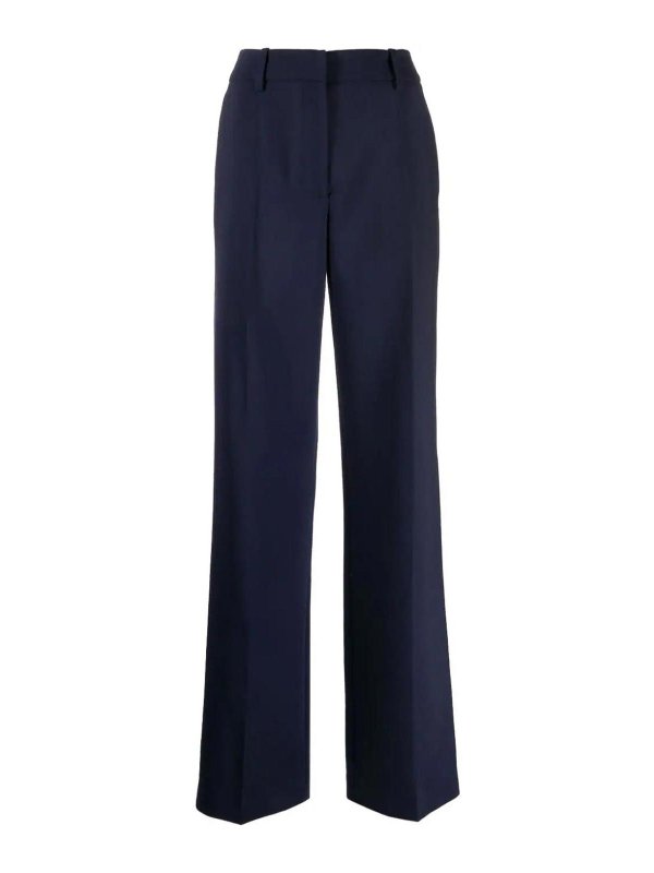 OFF-WHITE: casual trousers - Wide-leg virgin-wool-blend trousers