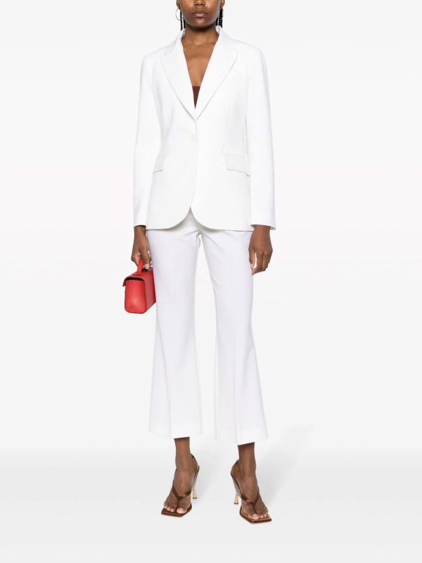 P.A.R.O.S.H.: casual trousers online - Stretch-wool flared cropped trousers