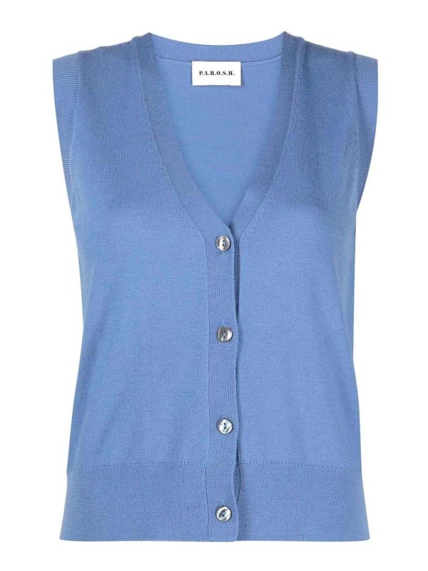 P.A.R.O.S.H.: maglieria gilet - Gilet in maglia fine con scollo a V