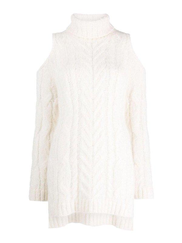 P.A.R.O.S.H.: Suéteres con cuello pico - Suéter Cuello Redondo - Blanco