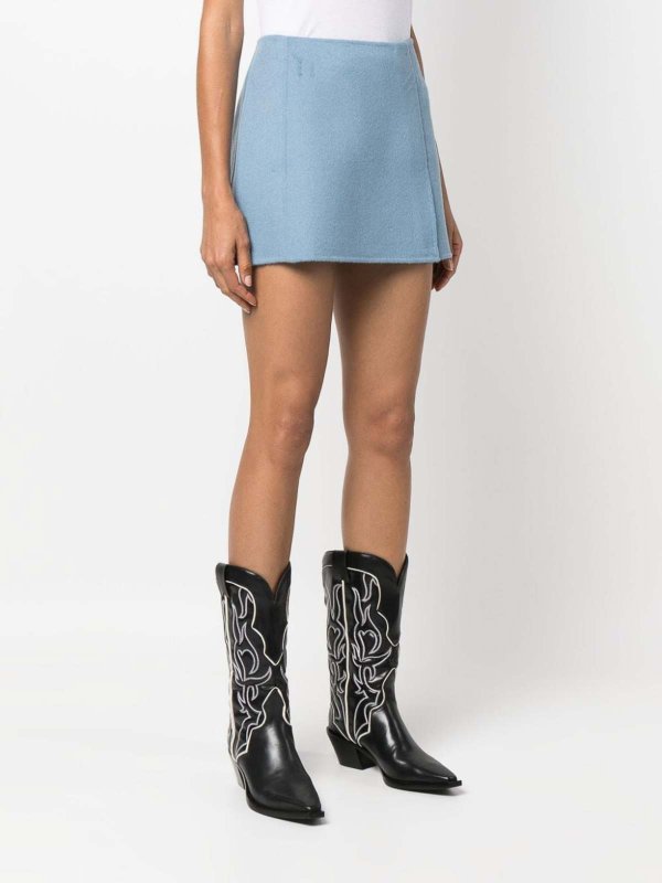 膝丈/ミディスカート - ライトブルー shop online: P.A.R.O.S.H.