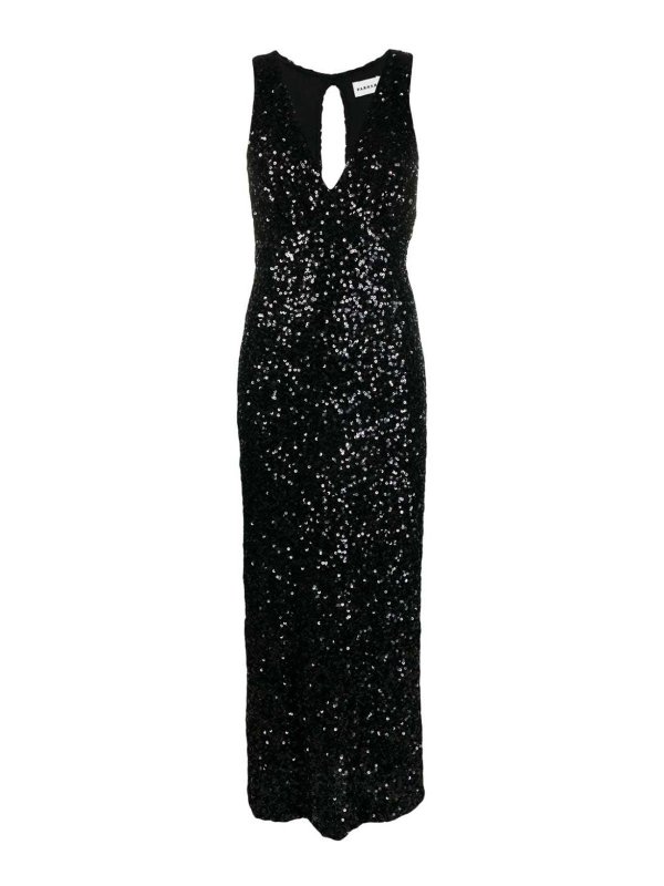 P.A.R.O.S.H.: Knielange Kleider - Knielanges Kleid - Schwarz