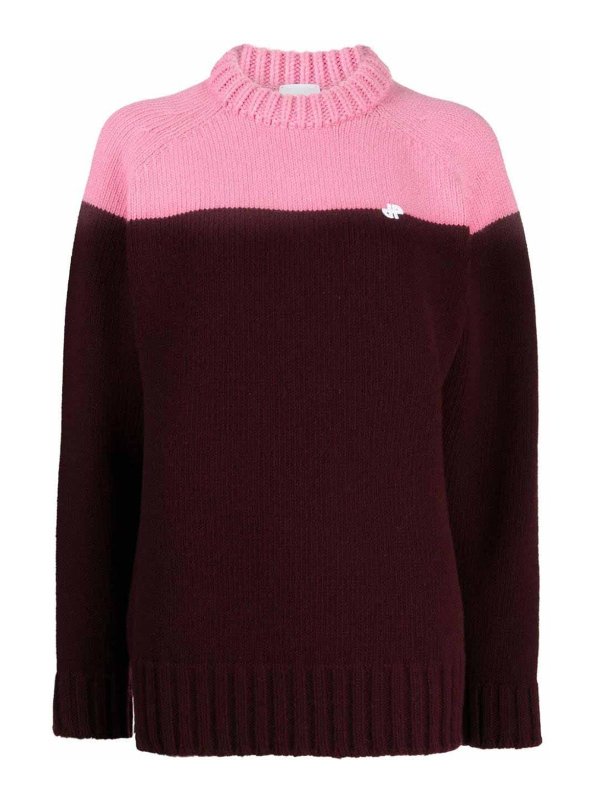 PATOU: Strickpullover mit Rundhalsausschnitt - Rundhalspullover - Rot