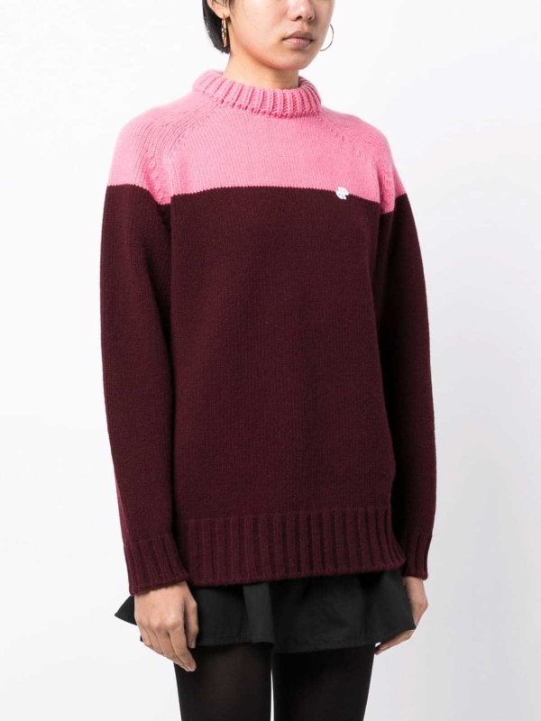 The Best Shops PATOU: Strickpullover mit Rundhalsausschnitt - Rundhalspullover - Rot