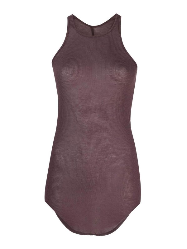 RICK OWENS: Tops & Tank tops - semi-sheer rbbed tank top