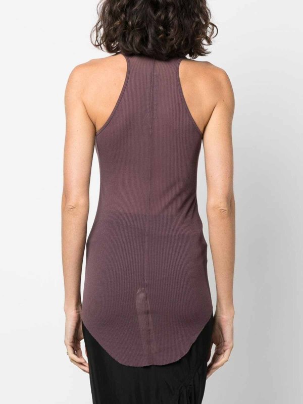 semi-sheer rbbed tank top shop online: RICK OWENS