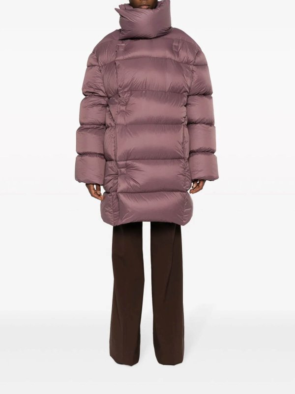 RICK OWENS: short coats online - Padded high-neck coat