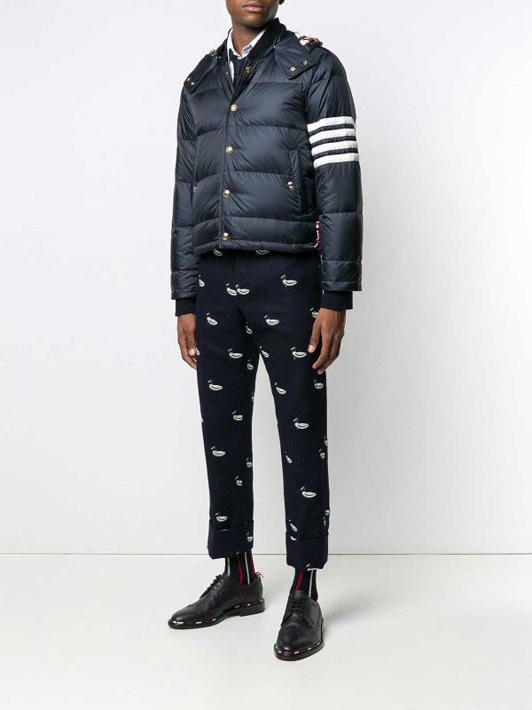 The Best Shops THOM BROWNE: Bomber in nylon opaco 4 barre