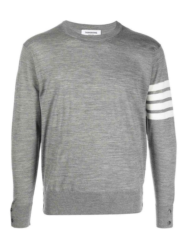 THOM BROWNE: crew necks - 4-bar crew neck jumper