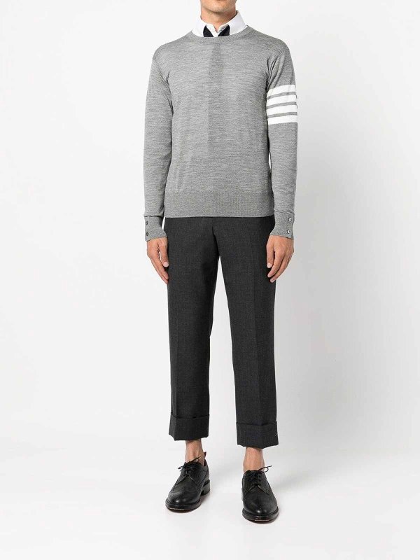 THOM BROWNE: crew necks online - 4-bar crew neck jumper