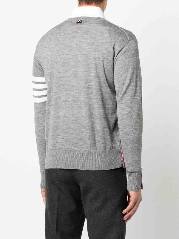 The Best Shops THOM BROWNE: crew necks - 4-bar crew neck jumper
