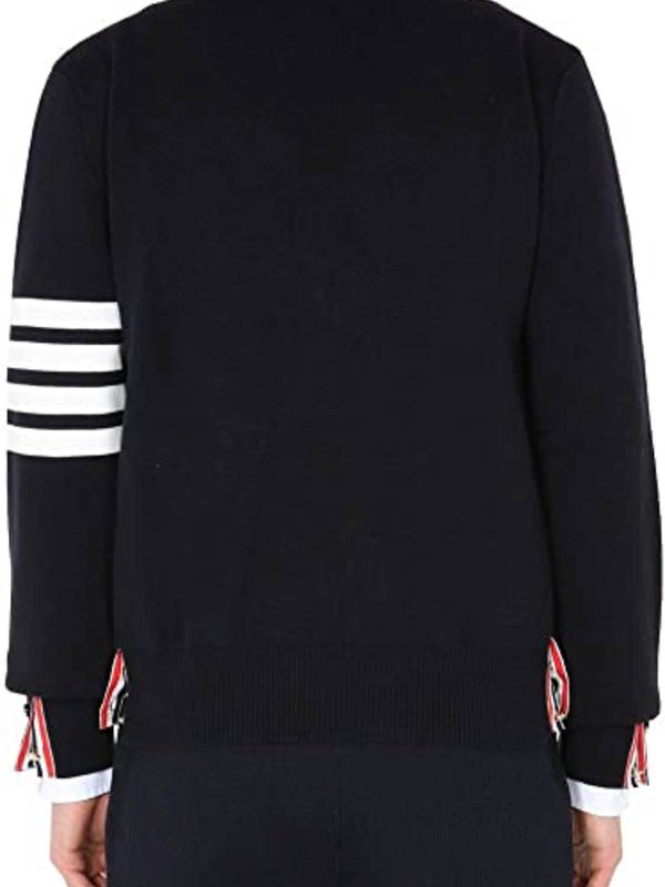 The Best Shops THOM BROWNE: cardigans - milano stitch v neck cardigan in cotton crepe