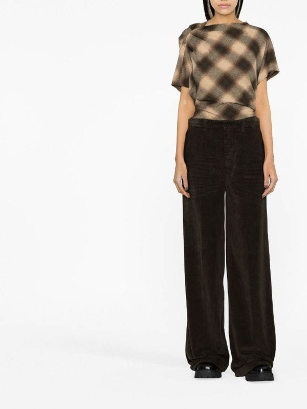 DSQUARED2: casual trousers online - wide-leg corduroy trousers