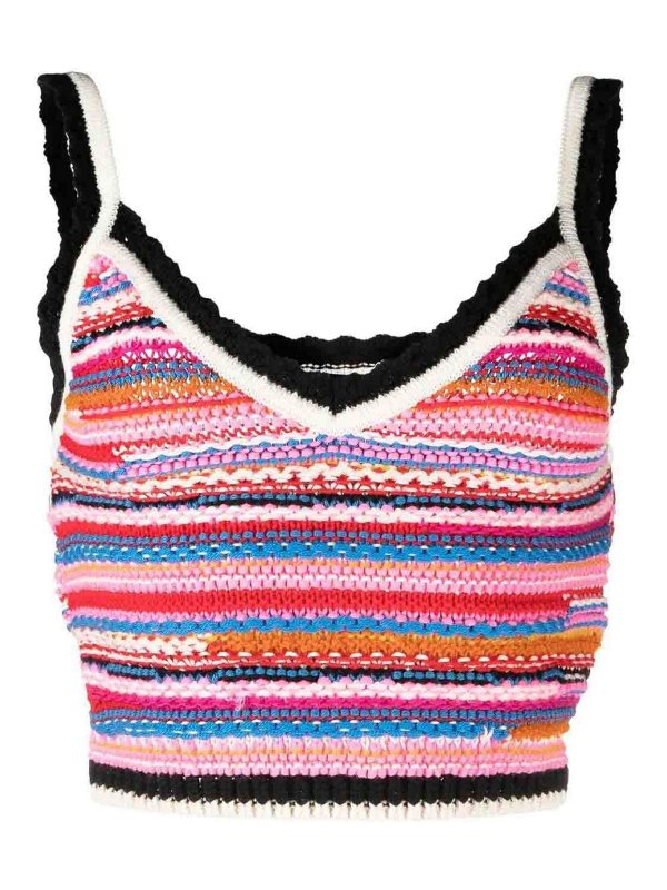 DSQUARED2: vests - striped crochet-knit vest