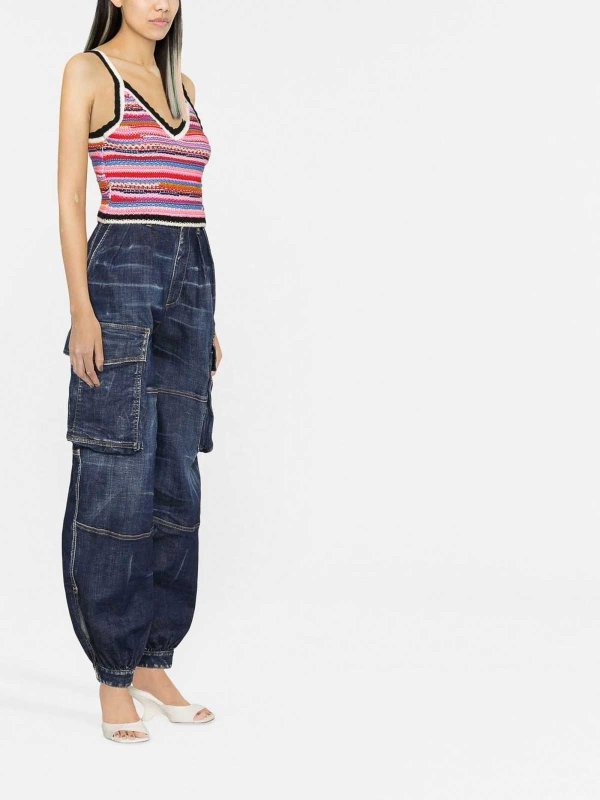 The Best Shops DSQUARED2: vests - striped crochet-knit vest