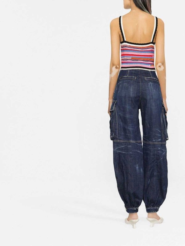 striped crochet-knit vest shop online: DSQUARED2