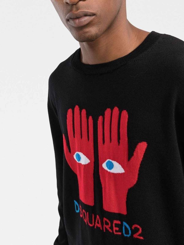 eyes on hands knitted jumper shop online: DSQUARED2