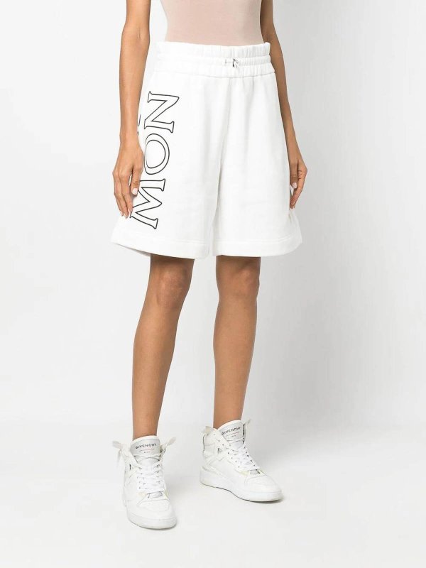 The Best Shops MONCLER: Trousers Shorts - logo-print toggle shorts