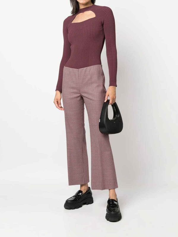 P.A.R.O.S.H.: casual trousers online - tooth flared trousers