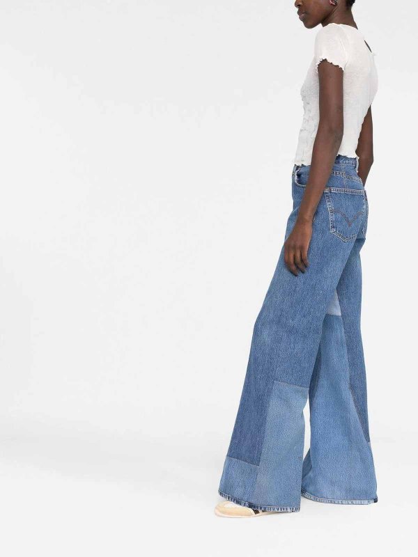 RE/DONE buy online patchwork-detail denim jeans