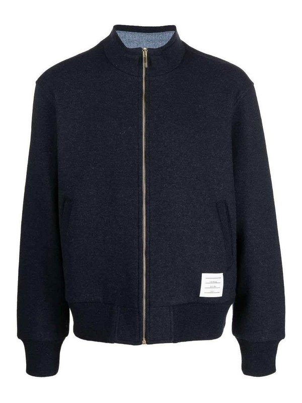 THOM BROWNE: casual jackets - high-neck bomber jacket