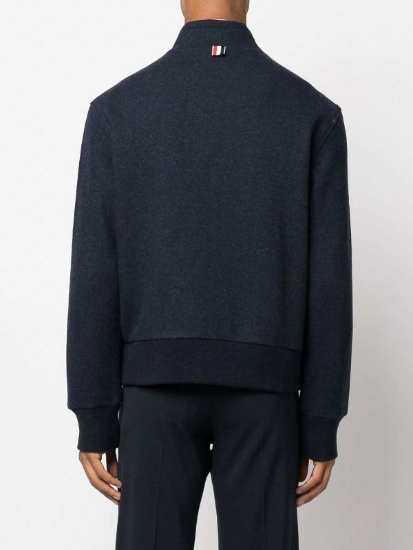 high-neck bomber jacket shop online: THOM BROWNE