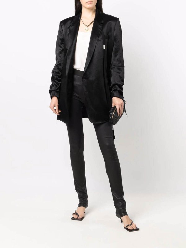 ANN DEMEULEMEESTER: casual trousers online - lambskin stretch-waistband trousers